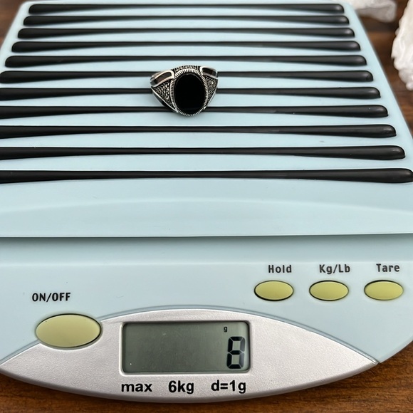 Ring men’s black onyx handmade size 10 new 925 - Picture 6 of 6